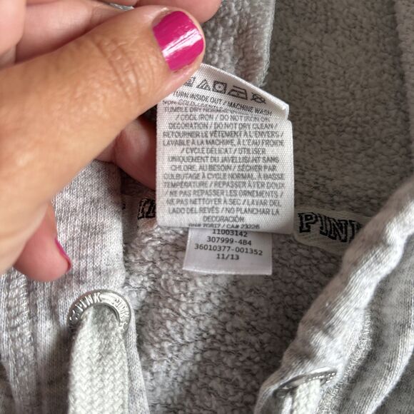 Vintage 2013 Victorias Secret Pink Hooded Sweatshirt Size Large - Picture 6 of 8